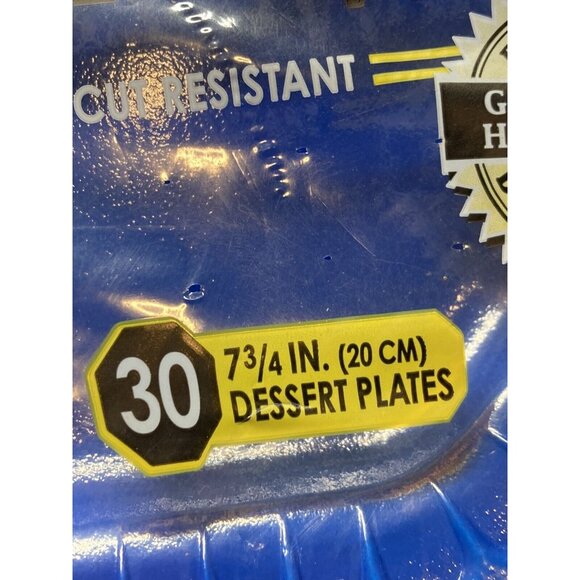 30 HEFTY Elegant Ware Blue Extra Thick Dessert Plates New Sealed NOS - Picture 4 of 4